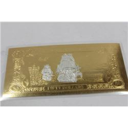 23K GOLD FOIL  ANTIGUA&BARBUDA  $50 BANKNOTE x10