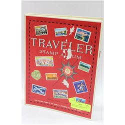 TRAVELLERS STAMP ALBUM W/ COLLECTIBLE STAMPS