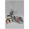 Image 1 : SNOWMAN COOKIE JAR SOLD WITH REINDEER DECORATIVE