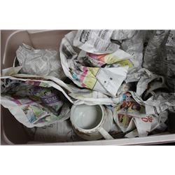 TOTE OF "COTTAGE ROSE" DINNERWARE DISHES INCLUDES