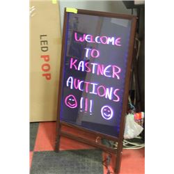 LED MENU/WRITING BOARD WITH MARKERS AND REMOTE