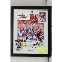 IGINLA /SHEA WEBER AUTHENTIC SIGNED CARDS, FRAMED