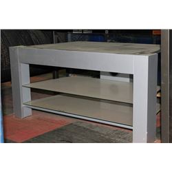 ****GREY TV STAND W GLASS SHELVES****!!!!!