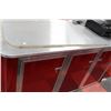 Image 1 : RED 3 DOOR TRAILER CABINET WORK TABLE SOLD W