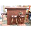 Image 1 : VINTAGE BAR W/ 4 STOOLS