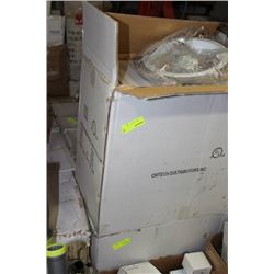 PALLET OF FLUSH MOUNT LIGHT FIXTURES NO LENSES