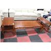 Image 1 : VINTAGE WOOD 3 PC FRENCH PROVINCIAL COFFEE TABLE
