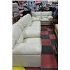 Image 1 : LEATHERETTE SOFA, LOVESEAT & CHAIR, CREAM