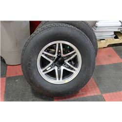 PAIR OF ALUMINUM 15" TRAILER RIMS W TIRES
