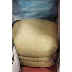 BEIGE LEATHER OTTOMAN