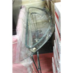 METAL AND GLASS HALF MOON SIDETABLE
