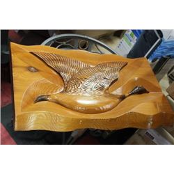 DUCK SCENE CARVED WOOD