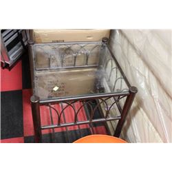 METAL AND GLASS END TABLE