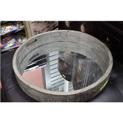 MULTI-PURPOSE WOODEN FRAMED MIRROR