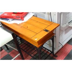 NEW WOOD AND METAL LIFT TOP SOFA TABLE