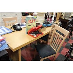 MAPLE TONE KITCHEN TABLE W 4 CHAIRS