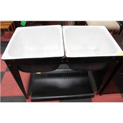 VINTAGE ENAMEL DBL SINK