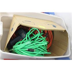 BOX OF EXTENSION CORDS