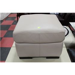 OFF-WHITE LEATHER OTTOMAN