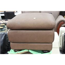 BROWN LEATHER OTTOMAN