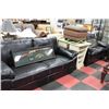 Image 1 : BLACK LEATHERETTE SOFA W LOVE SEAT
