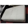 Image 1 : WHITE LEATHER RECTANGULAR OTTOMAN