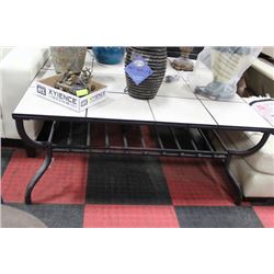 LARGE TILE TOP COFFEE TABLE