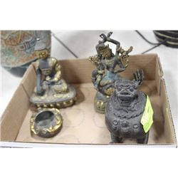 SET OF4 CAST BRONZE ASIAN PIECES
