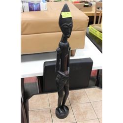 HAND CARVED AFRICAN WOOD ORNAMENTS 31.5" H