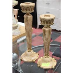 PAIR OF TALL CANDLE PEDESTALS