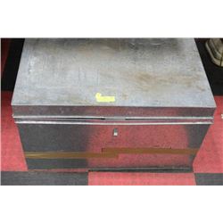 PAIR OF GALVANIZED STORAGE BOXES, WATER RESISTANT