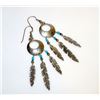 Image 1 : Native American Navajo Sterling Dream Catcher Earrings