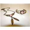 Image 1 : Navajo Sterling Silver Pink MOP Necklace and Bracelet