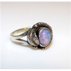 Sterling Silver Opal Ring Size 8