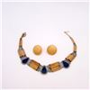 Image 1 : Native American Old Pawn Wooden Necklace Earrings
