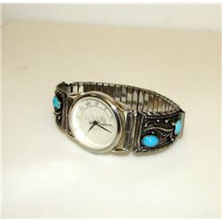 Early Navajo Thomas Tommy Singer Watch Band and Watch