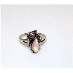 Navajo Sterling Silver Pink MOP Ring. Size 6-7