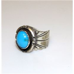 Navajo Sterling Silver Turquoise Women Ring Size 7