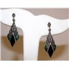 Image 1 : Sterling Silver 925 Black Onyx Green Malachite Earrings
