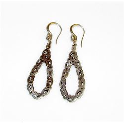Vintage Sterling Silver Filigree Dangle Earrings