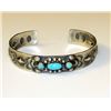 Image 1 : Native American Sterling Silver Turquoise Cuff Bracelet