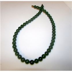 Dark Green Jade Jadeite Necklace 16" long