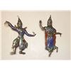 Image 1 : Siam Enamel Sterling Silver Vermeil Dancers Brooches