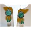 Image 1 : Taxco Mexican Sterling Malachite Inlay Earrings