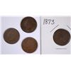 Image 1 : LOT OF ( 4 ) 1873 INDIAN HEAD CENTS,  G-VG
