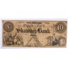 1854 $10 SHWAWNEE BANK (ATTICA, IN) RARE NOTE