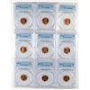Image 1 : LOT OF ( 9 ) 1957-D LINCOLN CENTS, PCGS MS-66 RED