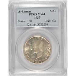 1937 ARKANSAS COMMEN HALF DOLLAR PCGS MS-64