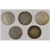 LOT OF ( 5 ) CIRC MORGAN SILVER DOLLARS:  1883-S, 1889, 1890-O, 1891-O & 1921