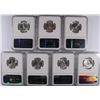 Image 2 : LOT OF ( 7 ) 1964 WASHINGTON QUARTERS, NGC MS-65